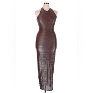 Skims Shimmer Long Tank Dress in Cocoa Metallic NWT Bodycon Maxi